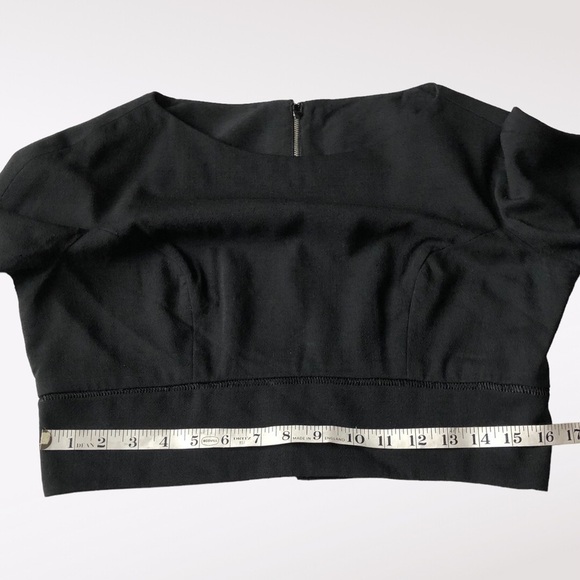 Lord & Taylor Vintage Cropped Black Blouse Structured – 70s Minimalist, Size S - Picture 13 of 15